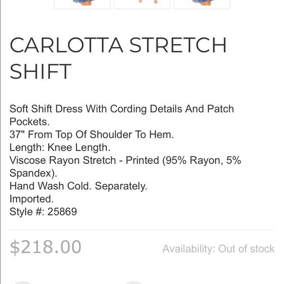 Lilly Pulitzer Carlotta Stretch Shift NWT 0 - Picture 8 of 8